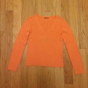 J. Crew V-Neck Tangerine Sweater X-Small